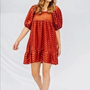 Moon River velvet square neck mini dress Large